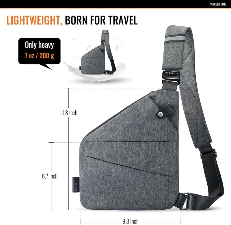 WANDER PLUS ® Anti Theft Crossbody Bag, Shoulder Bag Anti-theft Design for Travel, Sport, Work - Image 5